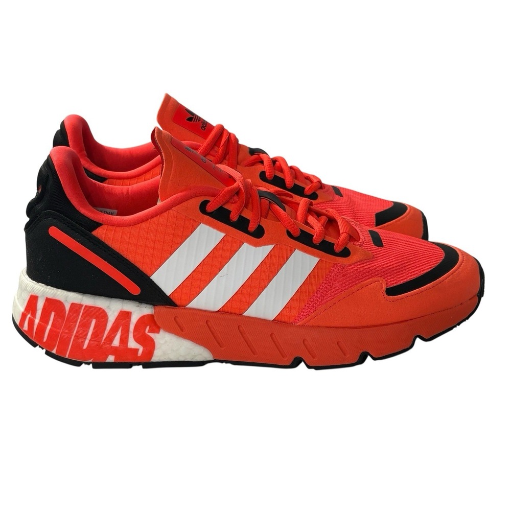 Adidas Sneakers ZX 1K Boost Bold Logo‎ Graphic Solar Red Orange Men's Size 8